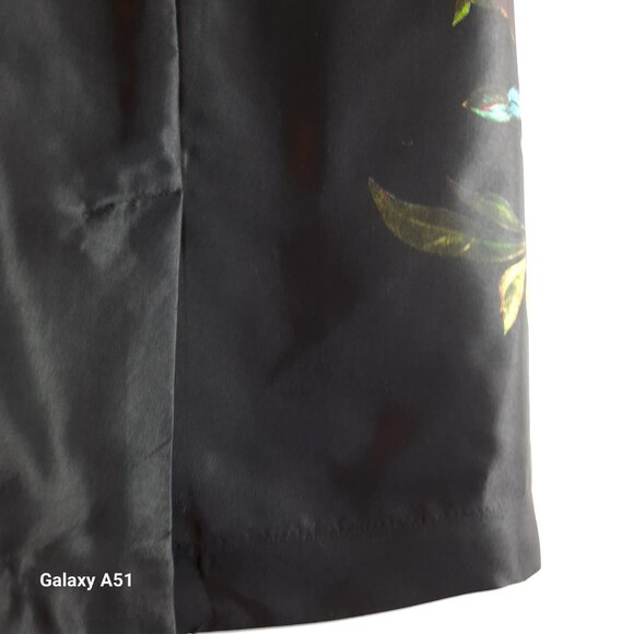 Size 10 Elegant Black Floral Summer Midi Evening Party Office Midi Skirt - Picture 5 of 9
